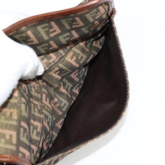 FENDI Zucchino Canvas Pouch Khaki Auth - Picture 9 of 16